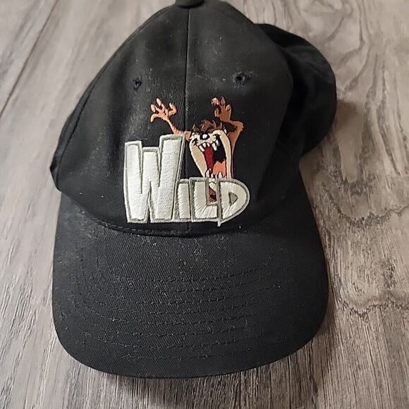 Vintage 1999 TAZ Looney Tunes WB Snapback Hat Baseball Cap Black - Picture 1 of 7